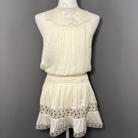 NWT- Ramy Brook - MAYA TIERED MINI DRESS Cream Gold Size XS - Picture 5 of 13